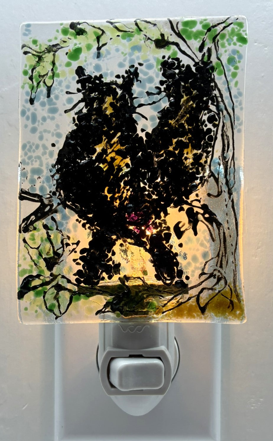 Two Black Cats on Tree Limb Night Light
