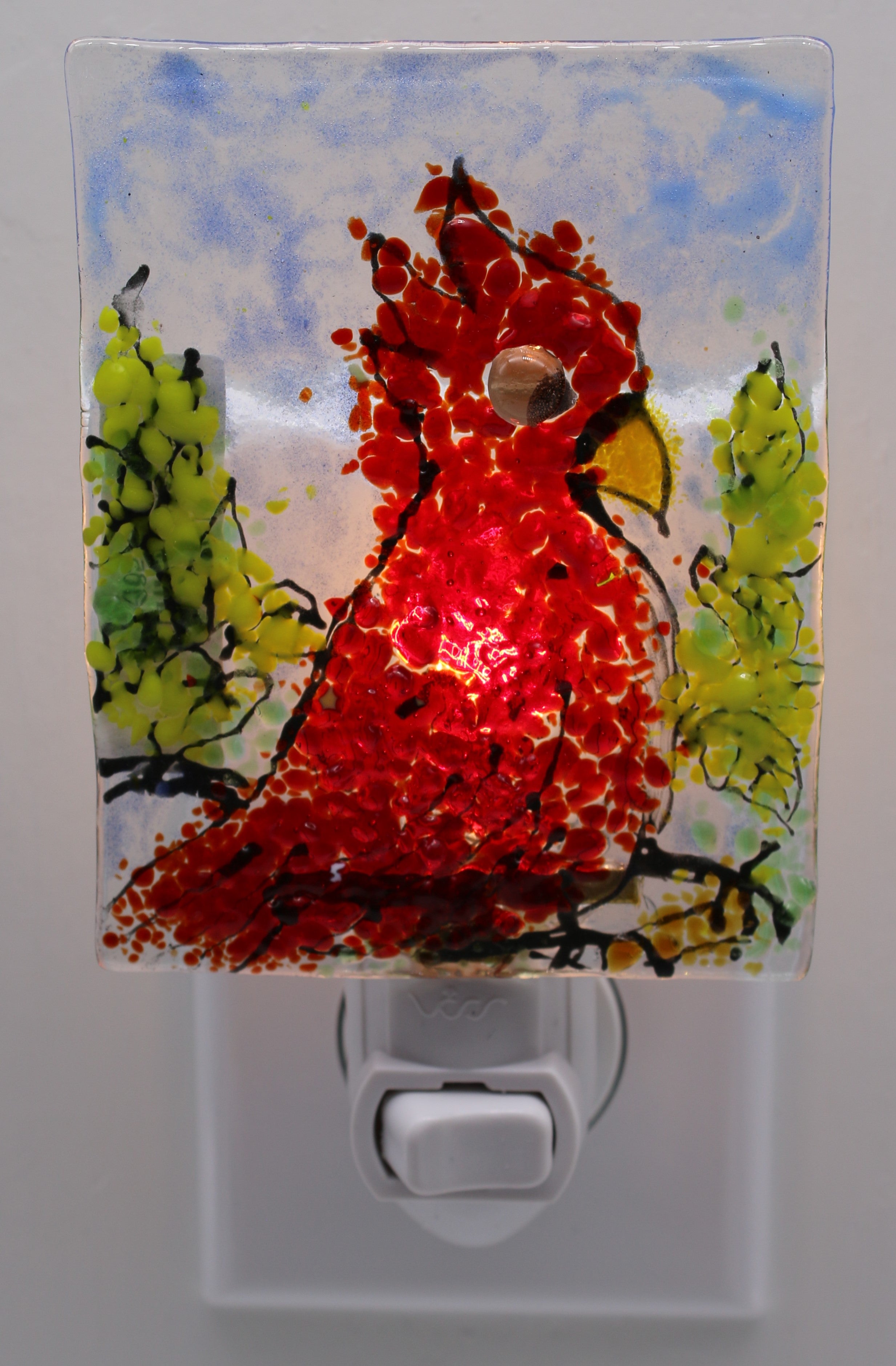 Red Cardinal on Branch Night Light