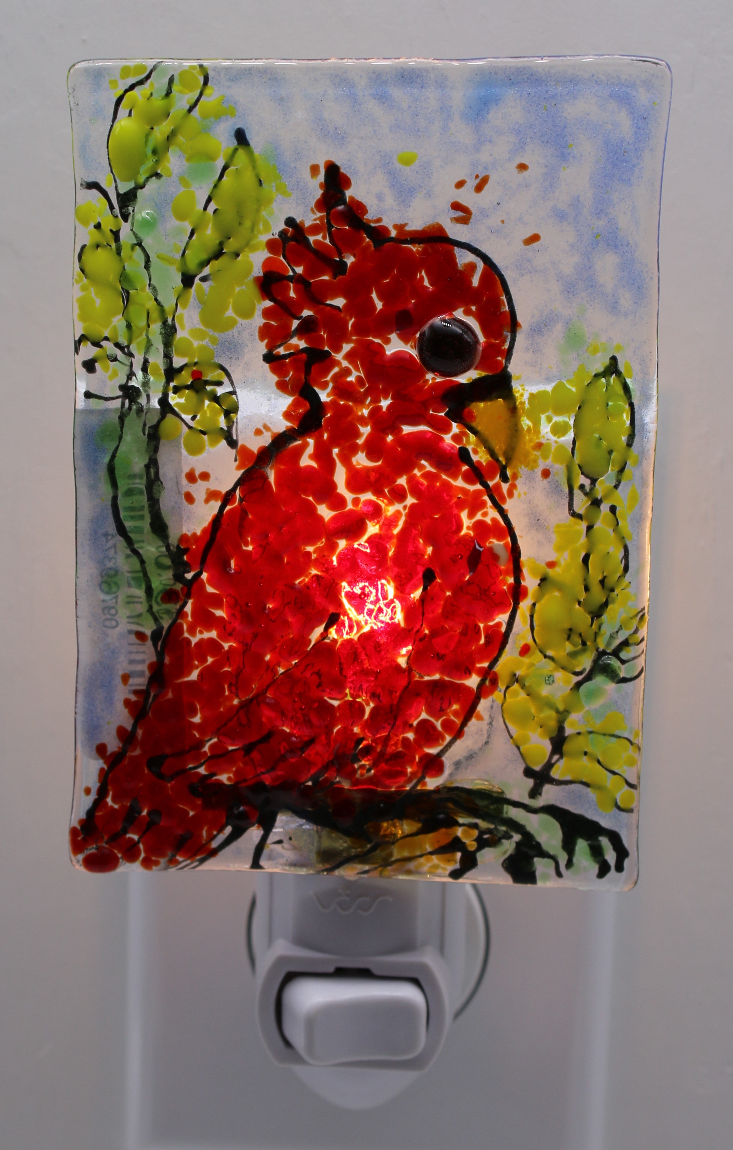 Red Cardinal on Branch Night Light