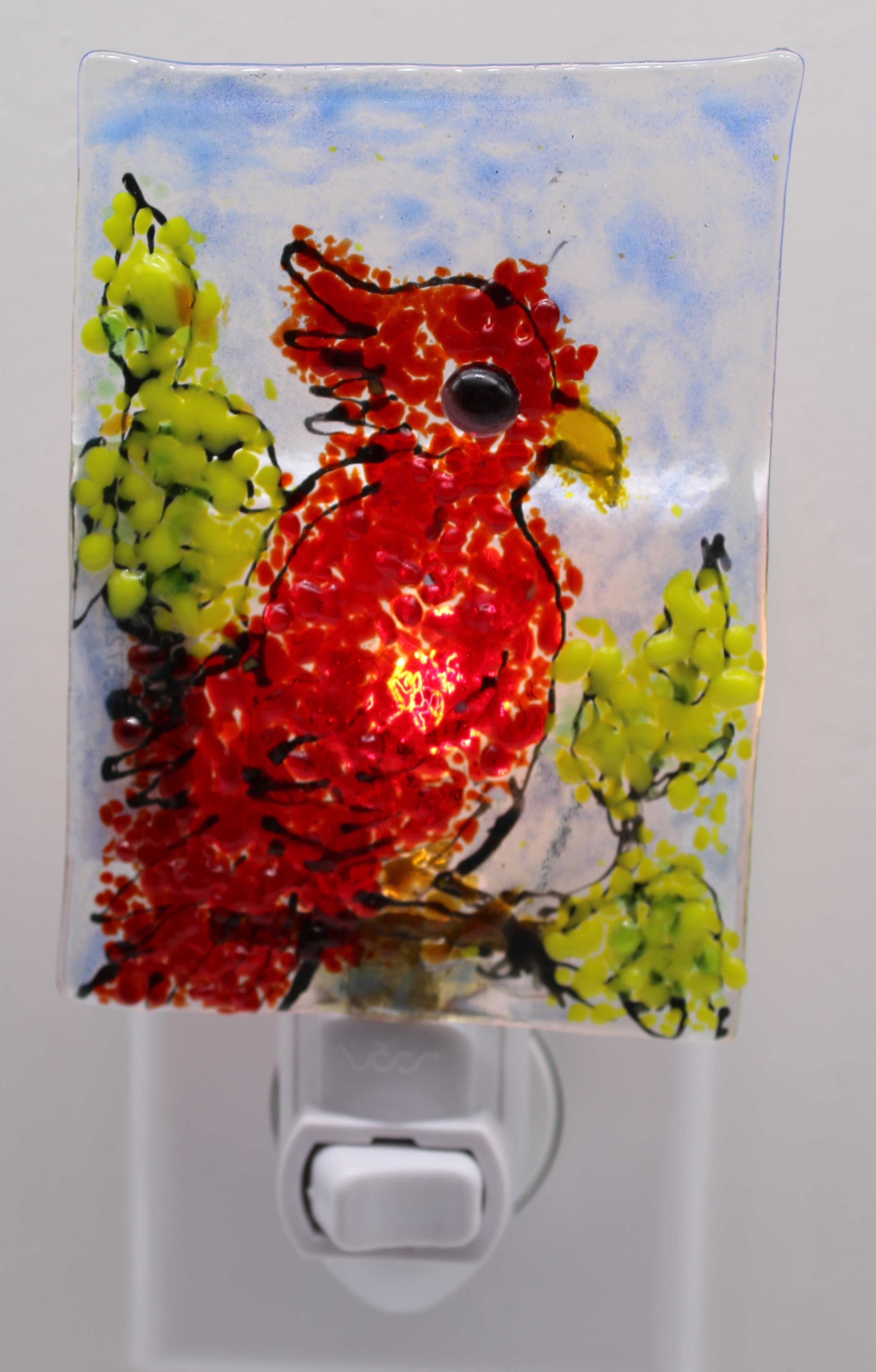Red Cardinal on Branch Night Light