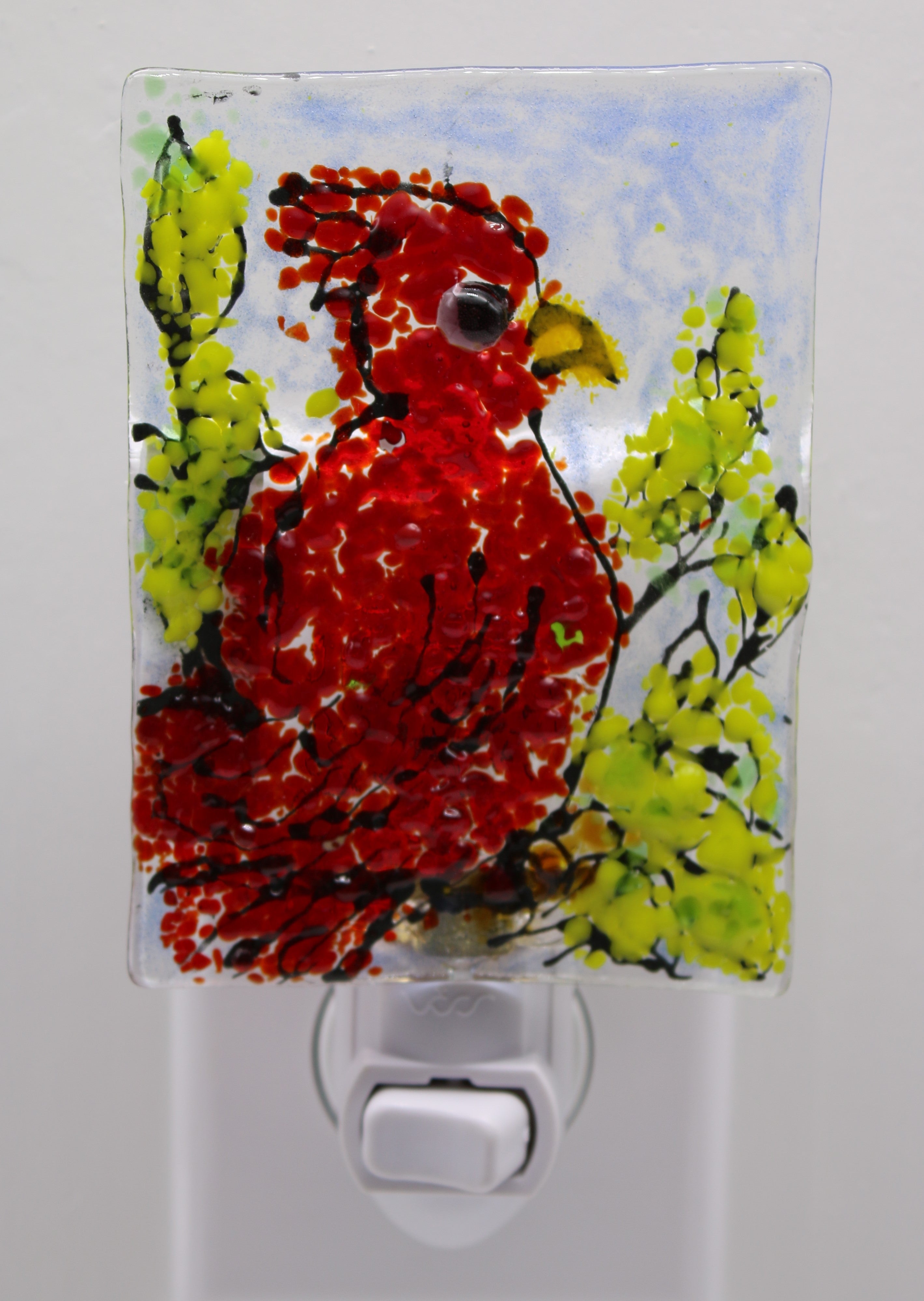 Red Cardinal on Branch Night Light