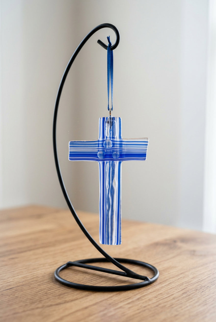Blue Stripped Cross