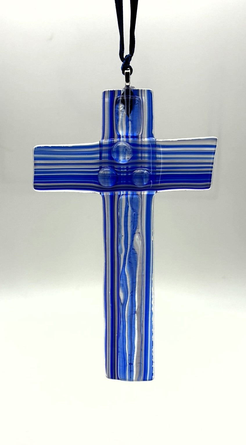Blue Stripped Cross