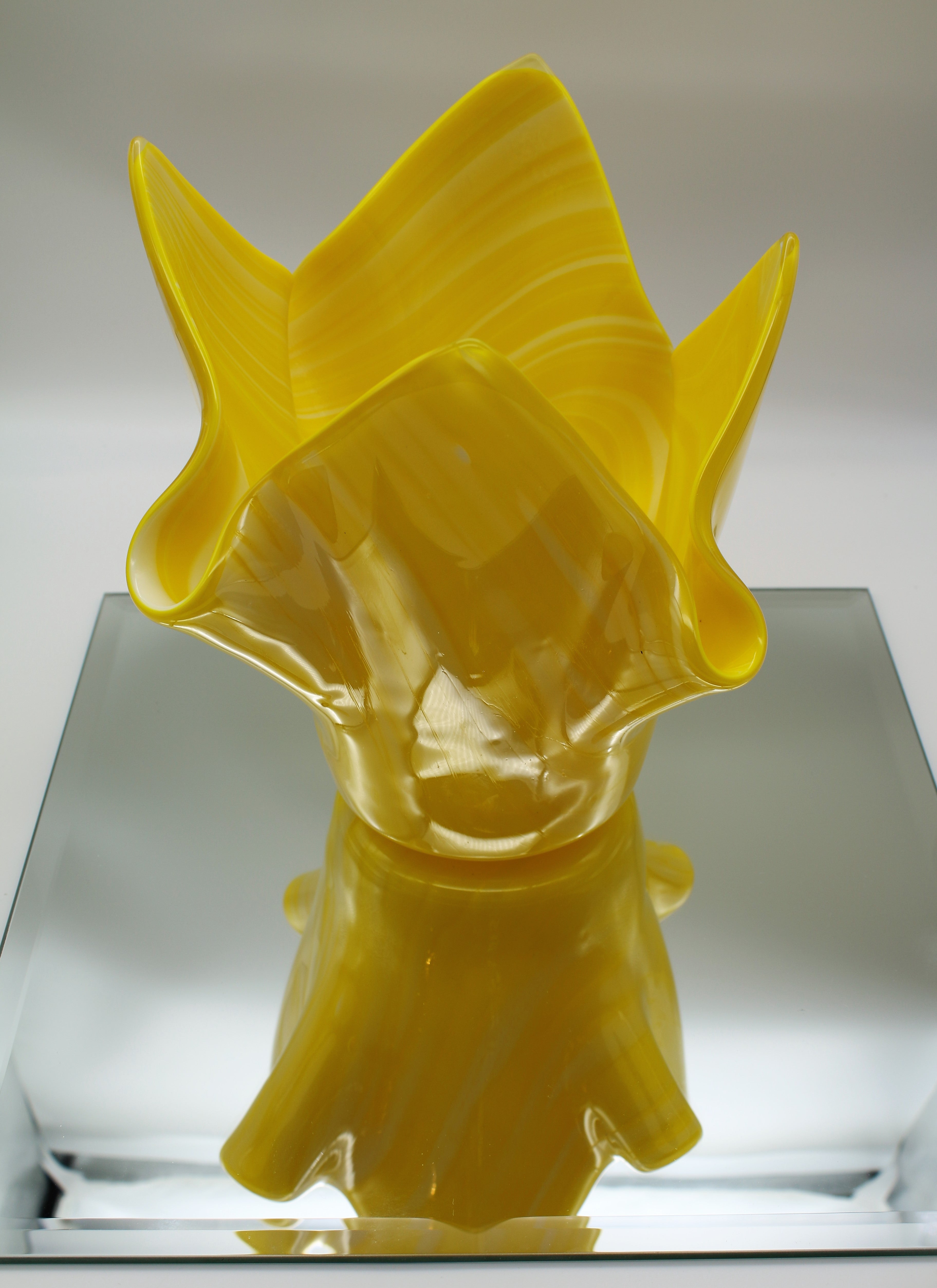 Yellow Swirled Flower Vase