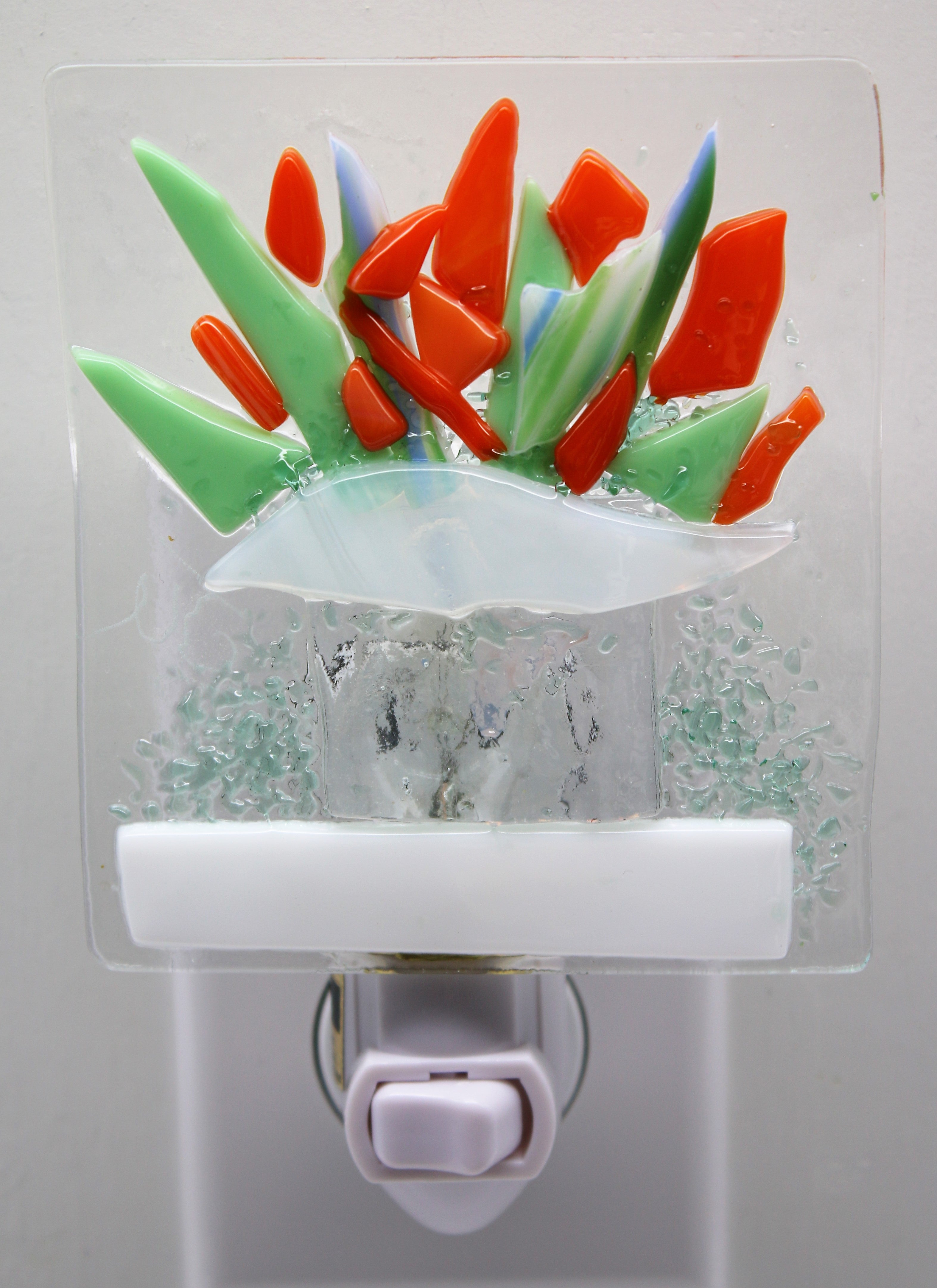 Orange & Green Fall Flowers Night Light