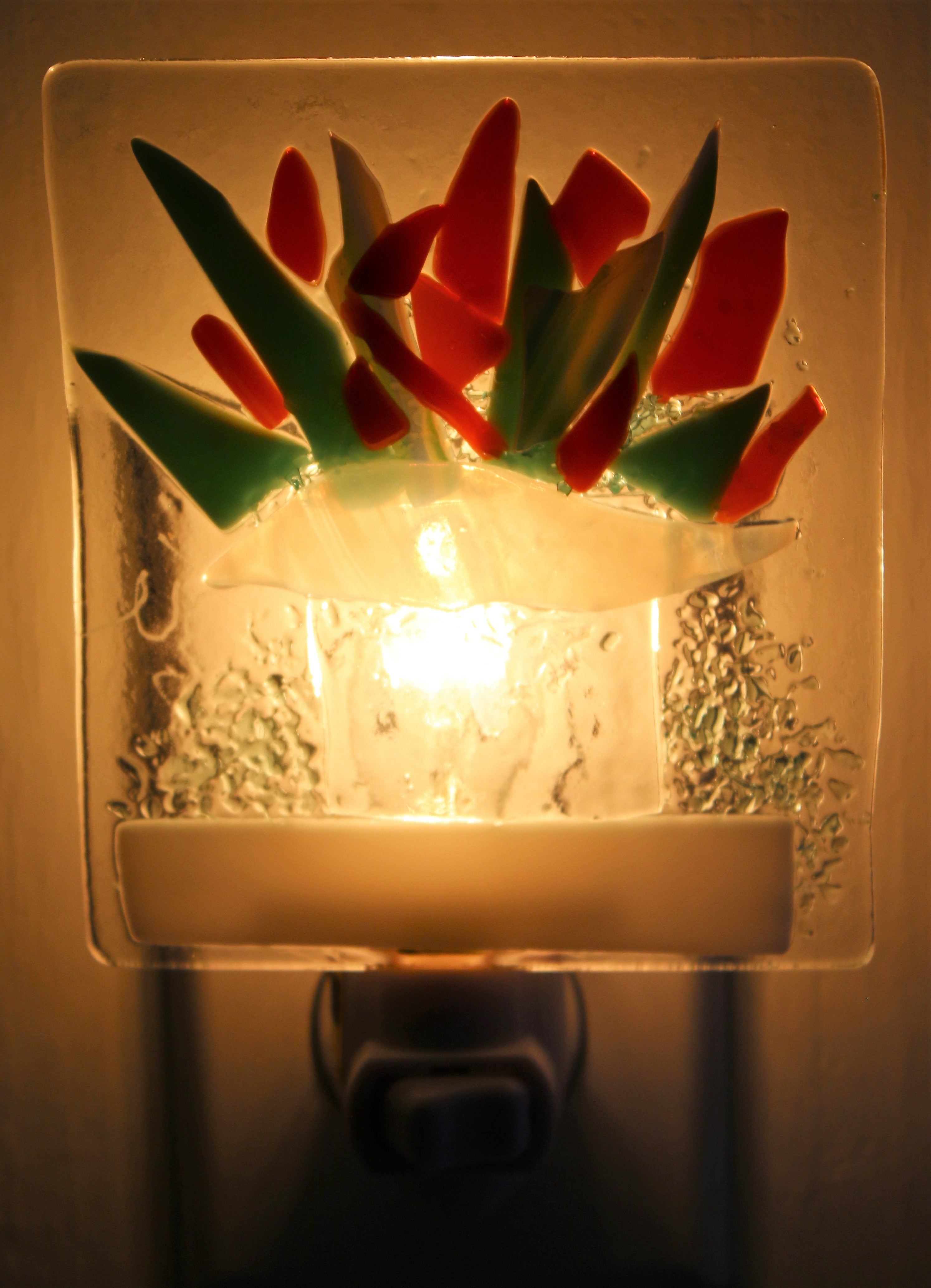 Orange & Green Fall Flowers Night Light