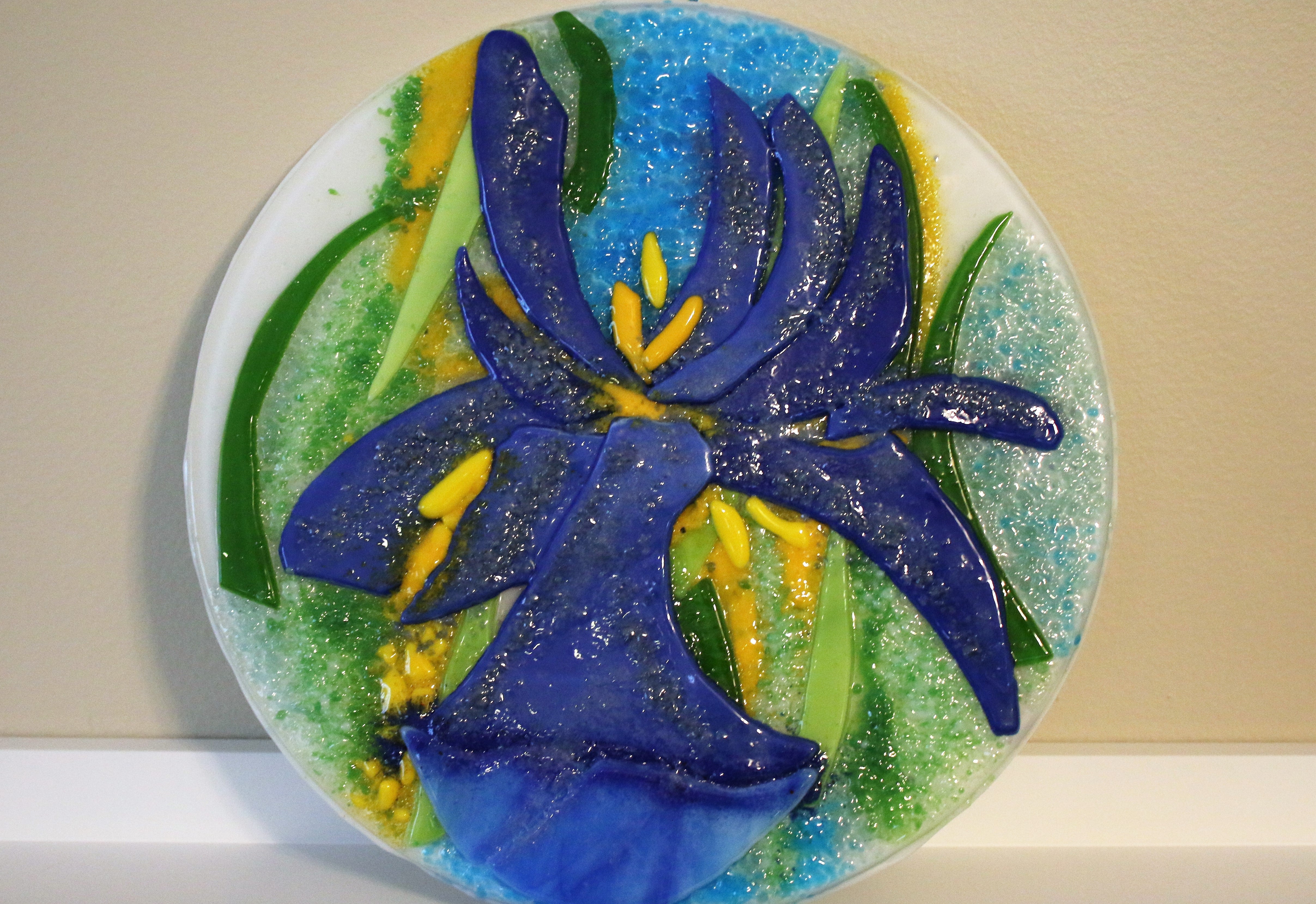 Blue Iris Round Plate