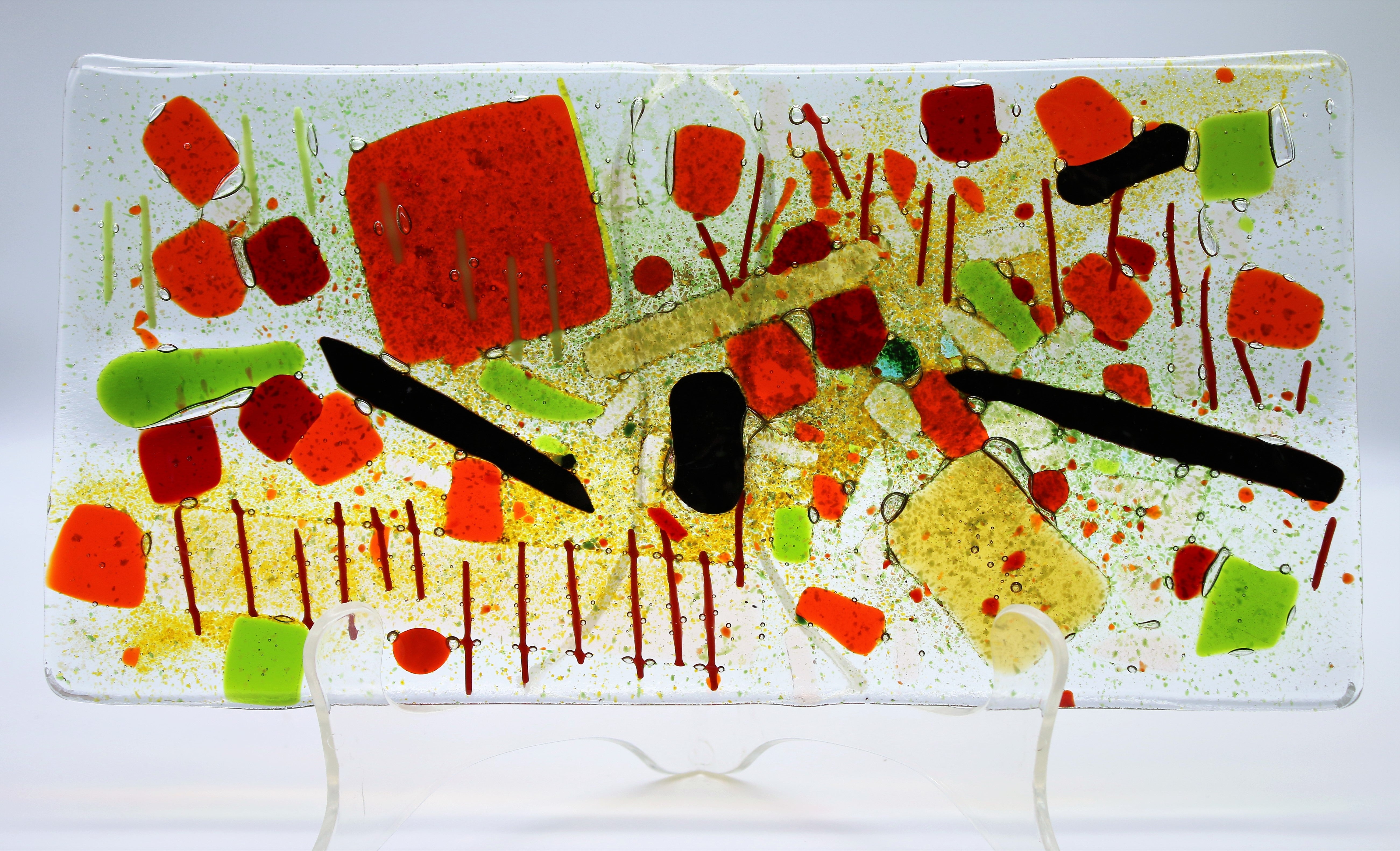 Oblong Abstract serving or decorative Plate
