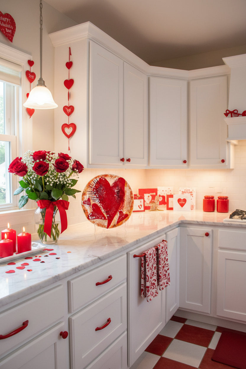 Abstract Red Heart Bowl
