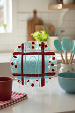 Load image into Gallery viewer, Plaid Circle Abstract Plate
