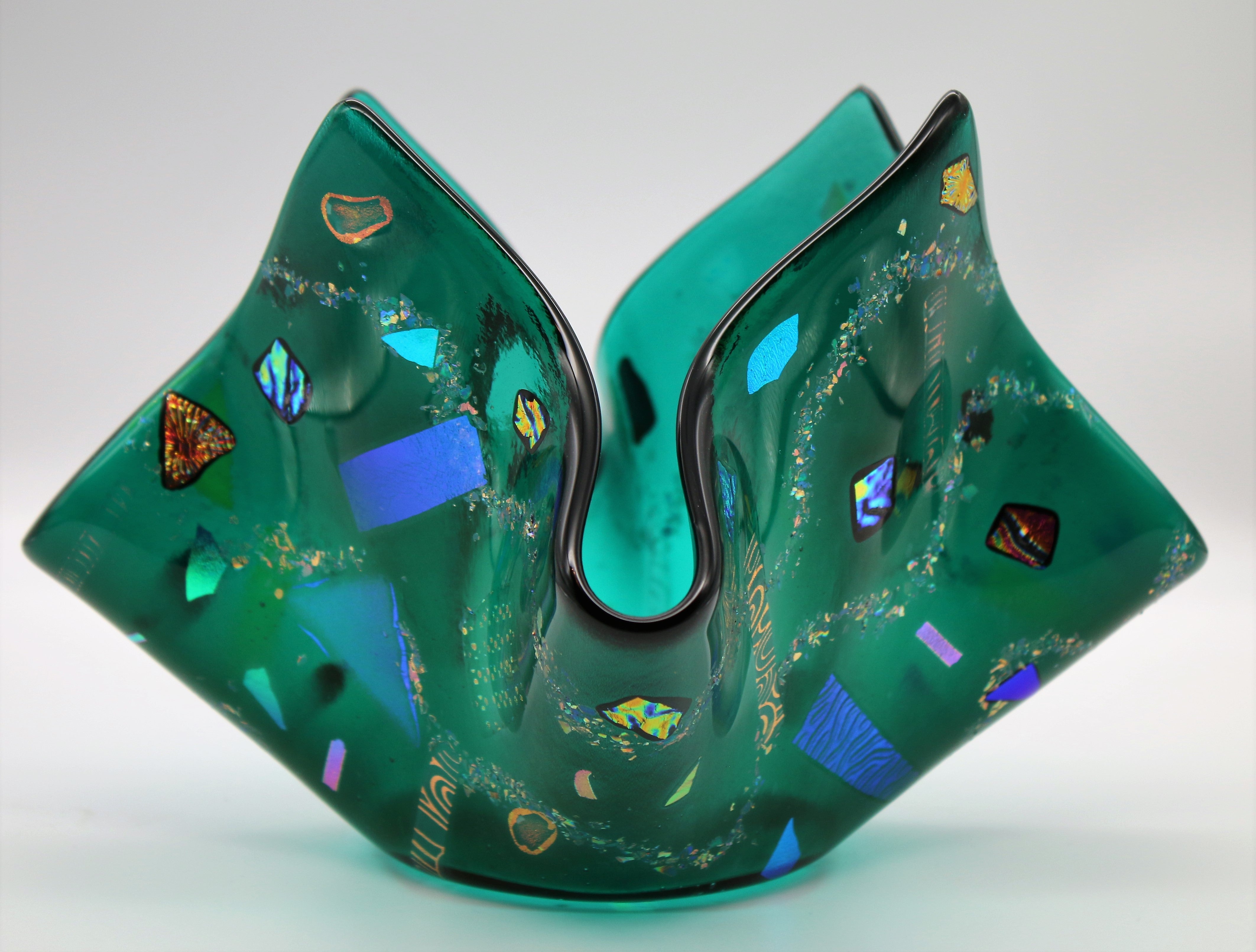 Green Dichroic Modern Vase