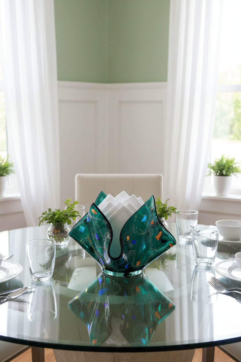 Green Dichroic Modern Vase