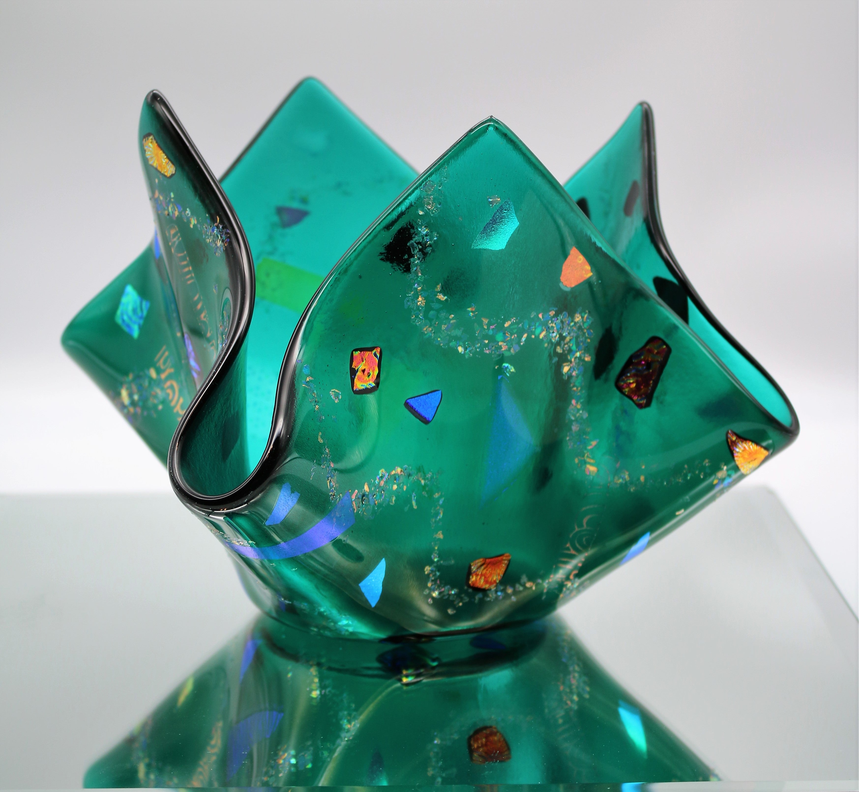 Green Dichroic Modern Vase