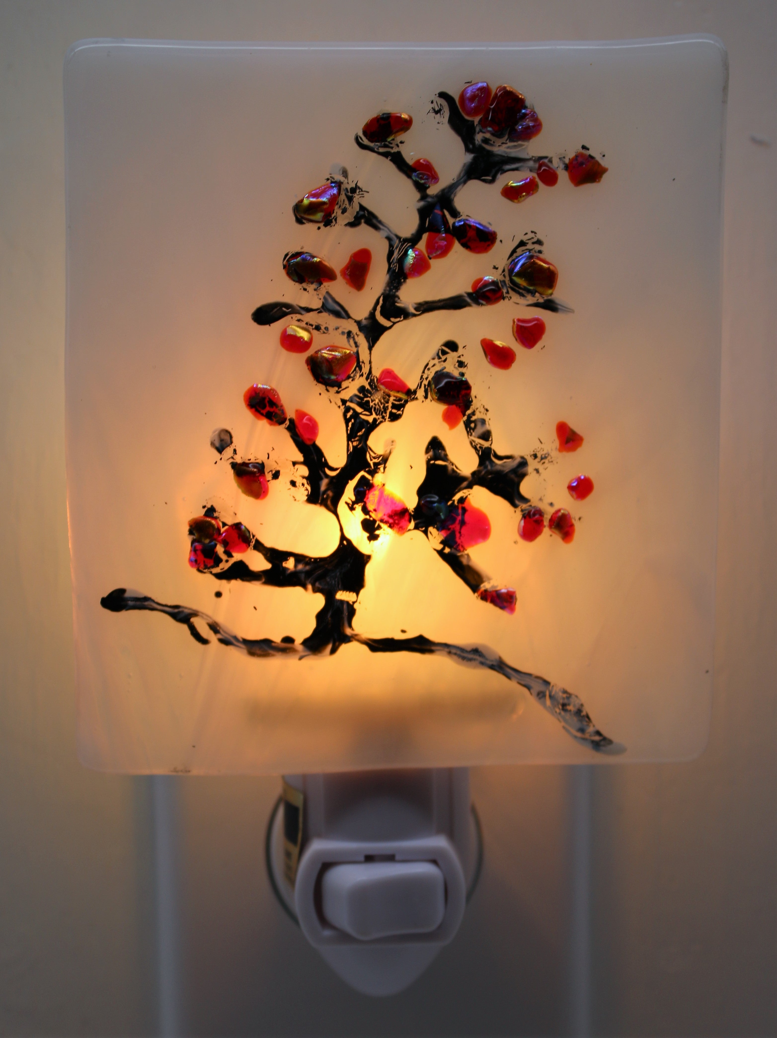 Christmas Tree Light on White Opaque Glass